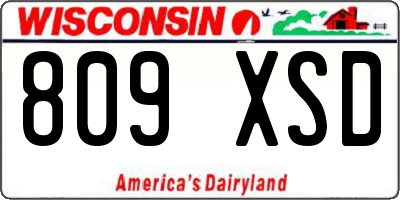 WI license plate 809XSD