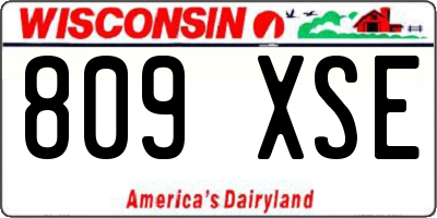 WI license plate 809XSE
