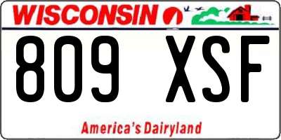 WI license plate 809XSF