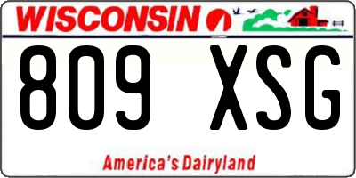 WI license plate 809XSG