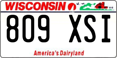 WI license plate 809XSI