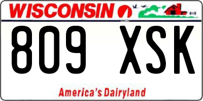 WI license plate 809XSK