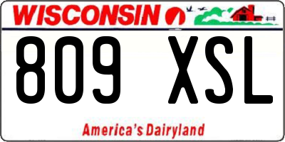 WI license plate 809XSL