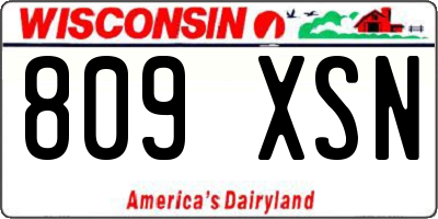 WI license plate 809XSN