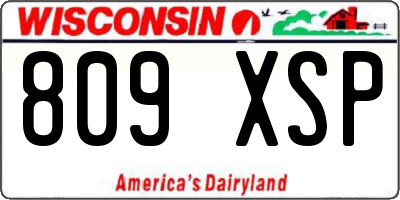 WI license plate 809XSP