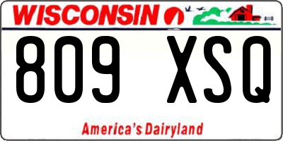 WI license plate 809XSQ