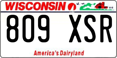WI license plate 809XSR