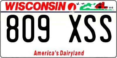 WI license plate 809XSS