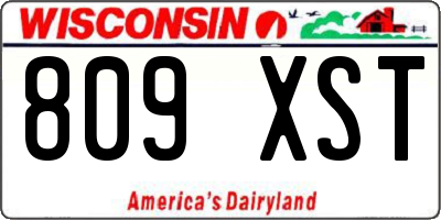 WI license plate 809XST