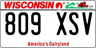 WI license plate 809XSV