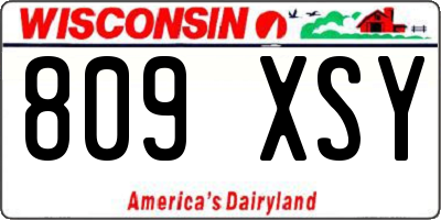 WI license plate 809XSY