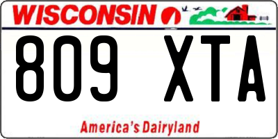 WI license plate 809XTA