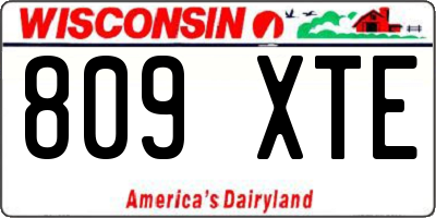 WI license plate 809XTE