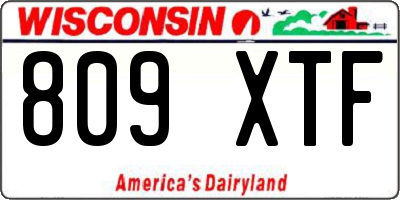 WI license plate 809XTF