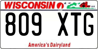 WI license plate 809XTG