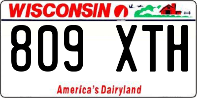 WI license plate 809XTH