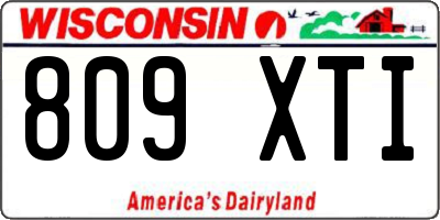 WI license plate 809XTI