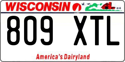 WI license plate 809XTL