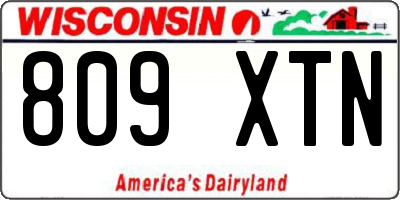 WI license plate 809XTN