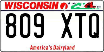 WI license plate 809XTQ
