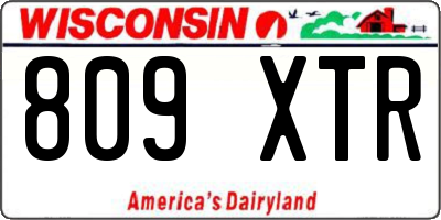 WI license plate 809XTR