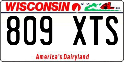WI license plate 809XTS