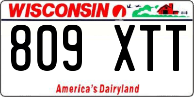 WI license plate 809XTT