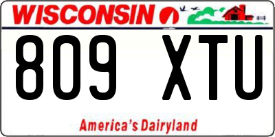WI license plate 809XTU