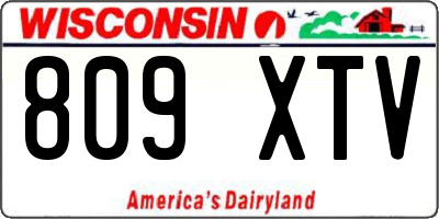 WI license plate 809XTV