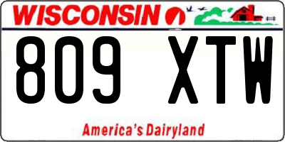 WI license plate 809XTW