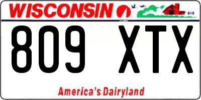 WI license plate 809XTX