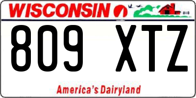 WI license plate 809XTZ