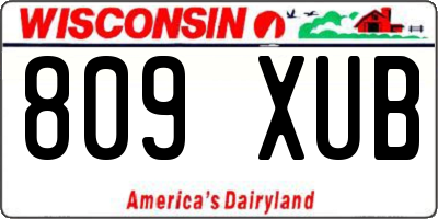 WI license plate 809XUB