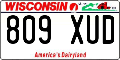 WI license plate 809XUD