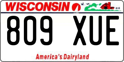 WI license plate 809XUE