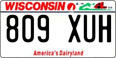WI license plate 809XUH