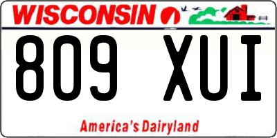 WI license plate 809XUI