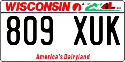 WI license plate 809XUK