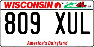 WI license plate 809XUL