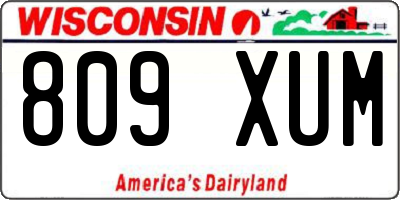 WI license plate 809XUM