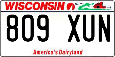 WI license plate 809XUN