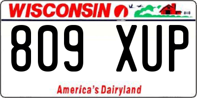 WI license plate 809XUP