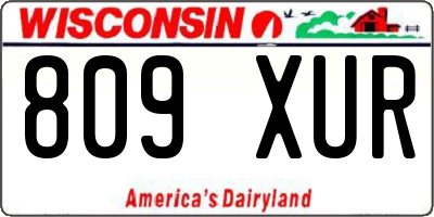 WI license plate 809XUR