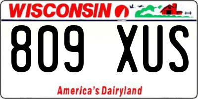 WI license plate 809XUS