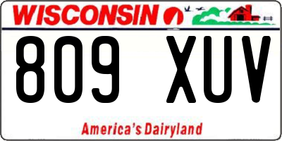 WI license plate 809XUV