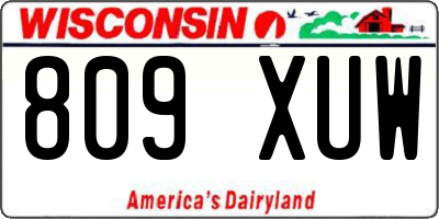 WI license plate 809XUW
