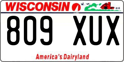 WI license plate 809XUX