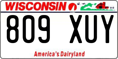 WI license plate 809XUY