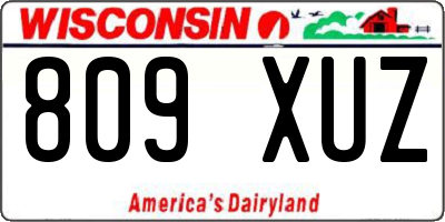 WI license plate 809XUZ