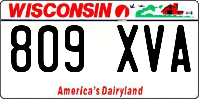 WI license plate 809XVA